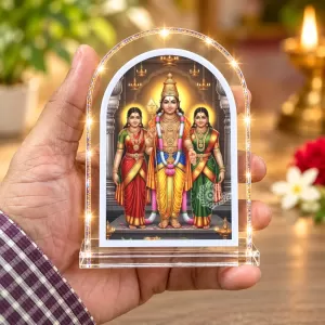Lord Murugan L Shape Acrylic Showpiece 3 X 3.5 Inch For Home, Office And Car (F176934)
