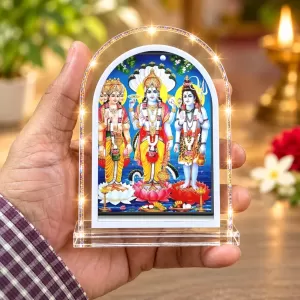 Brammha Vishnu And Maheswar L Shape Acrylic Showpiece 3 X 3.5 Inch For Home, Office And Car (F176936) Brammha Vishnu And Maheswar L Shape Acrylic Showpiece 3 X 3.5 Inch For Home, Office And Car (F176936)