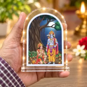 Lord Rama And Hanuman L Shape Acrylic Showpiece 3 X 3.5 Inch For Home, Office And Car (F176944) Lord Rama And Hanuman L Shape Acrylic Showpiece 3 X 3.5 Inch For Home, Office And Car (F176944)