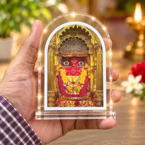 Mahakali Mandir L Shape Acrylic Showpiece 3 X 3.5 Inch For Home, Office And Car (F176946)