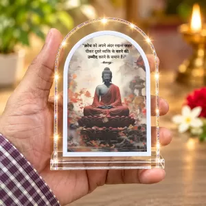 Buddha L Shape Acrylic Showpiece 3 X 3.5 Inch For Home, Office And Car (F176951)