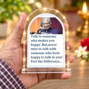 A. P. J. Abdul Kalam L Shape Acrylic Showpiece 3 X 3.5 Inch For Home, Office And Car (F176978)