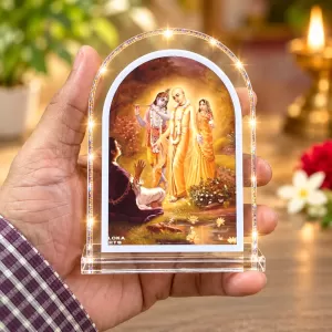 Lord Chaitannya L Shape Acrylic Showpiece 3 X 3.5 Inch For Home, Office And Car (F176981) Lord Chaitannya L Shape Acrylic Showpiece 3 X 3.5 Inch For Home, Office And Car (F176981)
