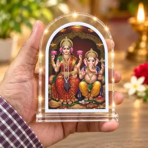 Lakshmi Ganesha L Shape Acrylic Showpiece 3 X 3.5 Inch For Home, Office And Car (F176982) Lakshmi Ganesha L Shape Acrylic Showpiece 3 X 3.5 Inch For Home, Office And Car (F176982)