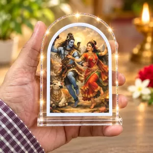 Shiva Parvati L Shape Acrylic Showpiece 3 X 3.5 Inch For Home, Office And Car (F176985) Shiva Parvati L Shape Acrylic Showpiece 3 X 3.5 Inch For Home, Office And Car (F176985)