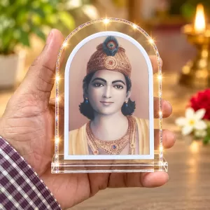 Lord Krishna L Shape Acrylic Showpiece 3 X 3.5 Inch For Home, Office And Car (F177003)