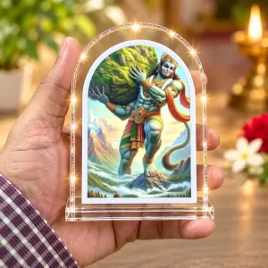 Hanuman L Shape Acrylic Showpiece 3 X 3.5 Inch For Home, Office And Car (F177005)