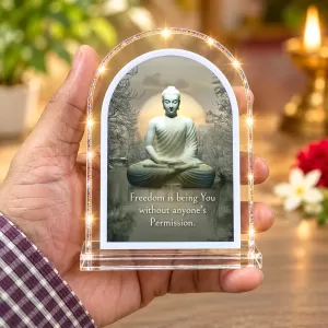 Buddha L Shape Acrylic Showpiece 3 X 3.5 Inch For Home, Office And Car (F177007)