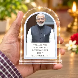 Narendra Modi L Shape Acrylic Showpiece 3 X 3.5 Inch For Home, Office And Car (F177023) Narendra Modi L Shape Acrylic Showpiece 3 X 3.5 Inch For Home, Office And Car (F177023)