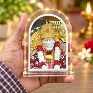 Sai Baba L Shape Acrylic Showpiece 3 X 3.5 Inch For Home, Office And Car (F177026)
