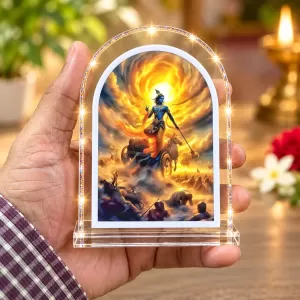 Lord Krishna L Shape Acrylic Showpiece 3 X 3.5 Inch For Home, Office And Car (F177047)