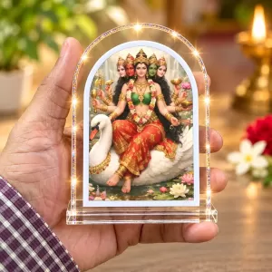 Gayatri Mata L Shape Acrylic Showpiece 3 X 3.5 Inch For Home, Office And Car (F177053)