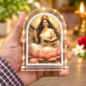 Goddess Saraswati L Shape Acrylic Showpiece 3 X 3.5 Inch For Home, Office And Car (F177058) Goddess Saraswati L Shape Acrylic Showpiece 3 X 3.5 Inch For Home, Office And Car (F177058)