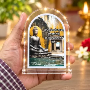 Buddha L Shape Acrylic Showpiece 3 X 3.5 Inch For Home, Office And Car (F177065)