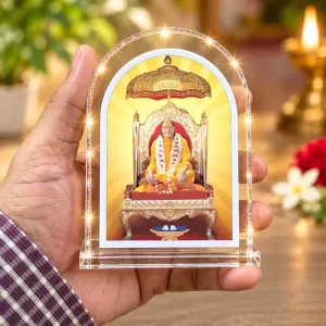 Jagad Guru Kripalu Maharaj L Shape Acrylic Showpiece 3 X 3.5 Inch For Home, Office And Car (F177069)