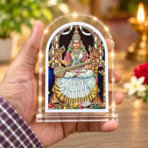 Goddess Saraswati L Shape Acrylic Showpiece 3 X 3.5 Inch For Home, Office And Car (F177070) Goddess Saraswati L Shape Acrylic Showpiece 3 X 3.5 Inch For Home, Office And Car (F177070)