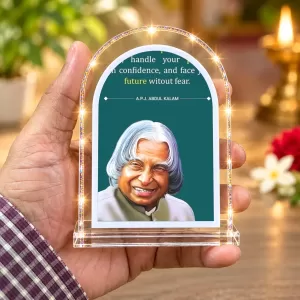 A. P. J. Abdul Kalam L Shape Acrylic Showpiece 3 X 3.5 Inch For Home, Office And Car (F177072) A. P. J. Abdul Kalam L Shape Acrylic Showpiece 3 X 3.5 Inch For Home, Office And Car (F177072)