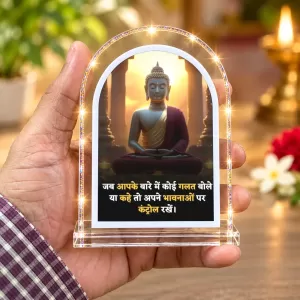 Buddha L Shape Acrylic Showpiece 3 X 3.5 Inch For Home, Office And Car (F177076)