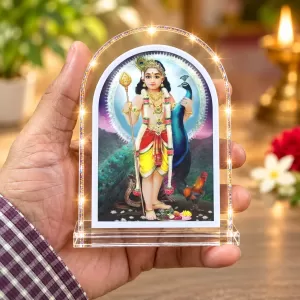 Lord Murugan L Shape Acrylic Showpiece 3 X 3.5 Inch For Home, Office And Car (F177080) Lord Murugan L Shape Acrylic Showpiece 3 X 3.5 Inch For Home, Office And Car (F177080)