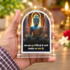 Buddha L Shape Acrylic Showpiece 3 X 3.5 Inch For Home, Office And Car (F177083)