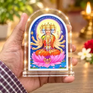 Gayatri Mata L Shape Acrylic Showpiece 3 X 3.5 Inch For Home, Office And Car (F177086)