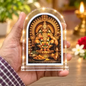 Lord Ayyappan L Shape Acrylic Showpiece 3 X 3.5 Inch For Home, Office And Car (F177106)