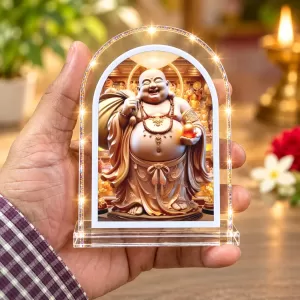 Laughing Buddha L Shape Acrylic Showpiece 3 X 3.5 Inch For Home, Office And Car (F177112) Laughing Buddha L Shape Acrylic Showpiece 3 X 3.5 Inch For Home, Office And Car (F177112)