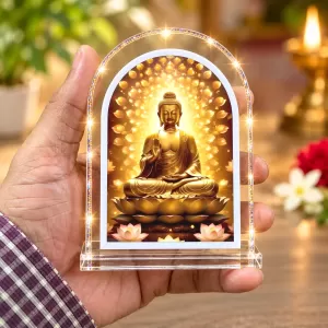 Buddha L Shape Acrylic Showpiece 3 X 3.5 Inch For Home, Office And Car (F177122)