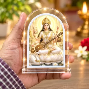 Goddess Saraswati L Shape Acrylic Showpiece 3 X 3.5 Inch For Home, Office And Car (F177128) Goddess Saraswati L Shape Acrylic Showpiece 3 X 3.5 Inch For Home, Office And Car (F177128)