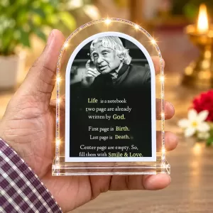 A. P. J. Abdul Kalam L Shape Acrylic Showpiece 3 X 3.5 Inch For Home, Office And Car (F177132)