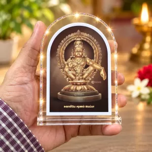 Lord Ayyappan L Shape Acrylic Showpiece 3 X 3.5 Inch For Home, Office And Car (F177139) Lord Ayyappan L Shape Acrylic Showpiece 3 X 3.5 Inch For Home, Office And Car (F177139)