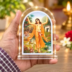 Lord Chaitannya L Shape Acrylic Showpiece 3 X 3.5 Inch For Home, Office And Car (F177145) Lord Chaitannya L Shape Acrylic Showpiece 3 X 3.5 Inch For Home, Office And Car (F177145)