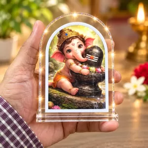 Lord Ganesha L Shape Acrylic Showpiece 3 X 3.5 Inch For Home, Office And Car (F177146) Lord Ganesha L Shape Acrylic Showpiece 3 X 3.5 Inch For Home, Office And Car (F177146)