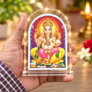 Lord Ganesha L Shape Acrylic Showpiece 3 X 3.5 Inch For Home, Office And Car (F177150) Lord Ganesha L Shape Acrylic Showpiece 3 X 3.5 Inch For Home, Office And Car (F177150)