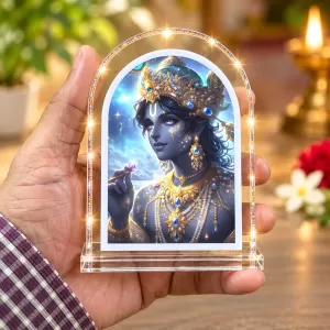 Lord Krishna L Shape Acrylic Showpiece 3 X 3.5 Inch For Home, Office And Car (F177154)