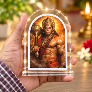 Hanuman L Shape Acrylic Showpiece 3 X 3.5 Inch For Home, Office And Car (F177157)