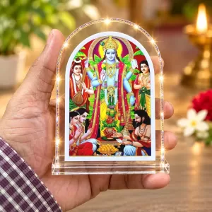 Lord Sattyanarayan L Shape Acrylic Showpiece 3 X 3.5 Inch For Home, Office And Car (F177160) Lord Sattyanarayan L Shape Acrylic Showpiece 3 X 3.5 Inch For Home, Office And Car (F177160)