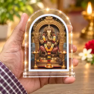 Lord Ganesha L Shape Acrylic Showpiece 3 X 3.5 Inch For Home, Office And Car (F177187)