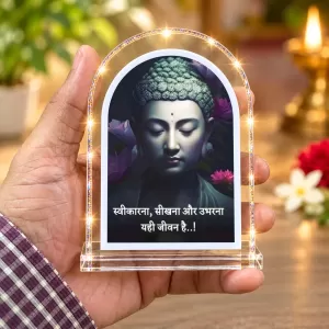 Buddha L Shape Acrylic Showpiece 3 X 3.5 Inch For Home, Office And Car (F177201)
