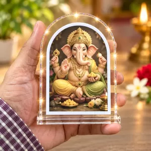 Lord Ganesha L Shape Acrylic Showpiece 3 X 3.5 Inch For Home, Office And Car (F177202) Lord Ganesha L Shape Acrylic Showpiece 3 X 3.5 Inch For Home, Office And Car (F177202)