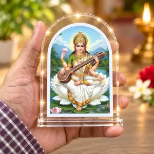 Goddess Saraswati L Shape Acrylic Showpiece 3 X 3.5 Inch For Home, Office And Car (F177203) Goddess Saraswati L Shape Acrylic Showpiece 3 X 3.5 Inch For Home, Office And Car (F177203)