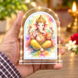 Lord Ganesha L Shape Acrylic Showpiece 3 X 3.5 Inch For Home, Office And Car (F177220) Lord Ganesha L Shape Acrylic Showpiece 3 X 3.5 Inch For Home, Office And Car (F177220)