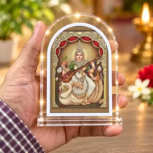 Goddess Saraswati L Shape Acrylic Showpiece 3 X 3.5 Inch For Home, Office And Car (F177222) Goddess Saraswati L Shape Acrylic Showpiece 3 X 3.5 Inch For Home, Office And Car (F177222)