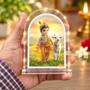 Lord Krishna L Shape Acrylic Showpiece 3 X 3.5 Inch For Home, Office And Car (F177225) Lord Krishna L Shape Acrylic Showpiece 3 X 3.5 Inch For Home, Office And Car (F177225)