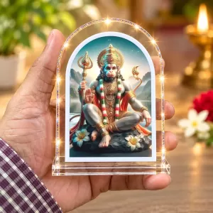 Hanuman L Shape Acrylic Showpiece 3 X 3.5 Inch For Home, Office And Car (F177228)