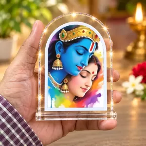 Shree Radha Shree Krishna L Shape Acrylic Showpiece 3 X 3.5 Inch For Home, Office And Car (F177436) Shree Radha Shree Krishna L Shape Acrylic Showpiece 3 X 3.5 Inch For Home, Office And Car (F177436)