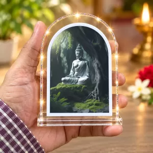 Buddha L Shape Acrylic Showpiece 3 X 3.5 Inch For Home, Office And Car (F177437)