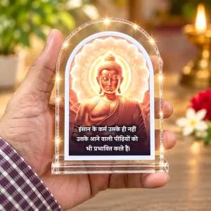 Buddha L Shape Acrylic Showpiece 3 X 3.5 Inch For Home, Office And Car (F177441)