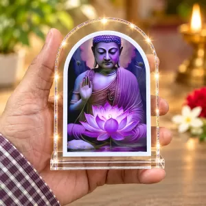 Buddha L Shape Acrylic Showpiece 3 X 3.5 Inch For Home, Office And Car (F177461)