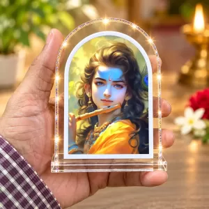 Lord Krishna L Shape Acrylic Showpiece 3 X 3.5 Inch For Home, Office And Car (F177464)